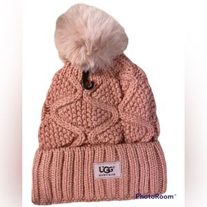 NEW UGG ​Pom-Pom Knit Beanie PINK Women's